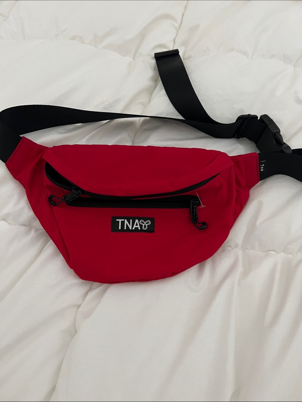 TNA Red Belt Bag with Black Strap